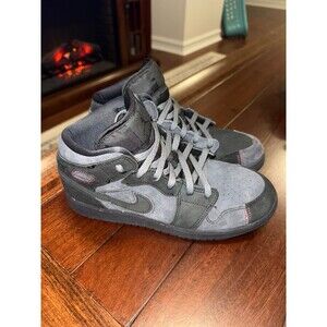 Air Jordan 1 Mid SE Craft GS Dark Smoke Black Size Youth Boys 7Y FQ7742-001